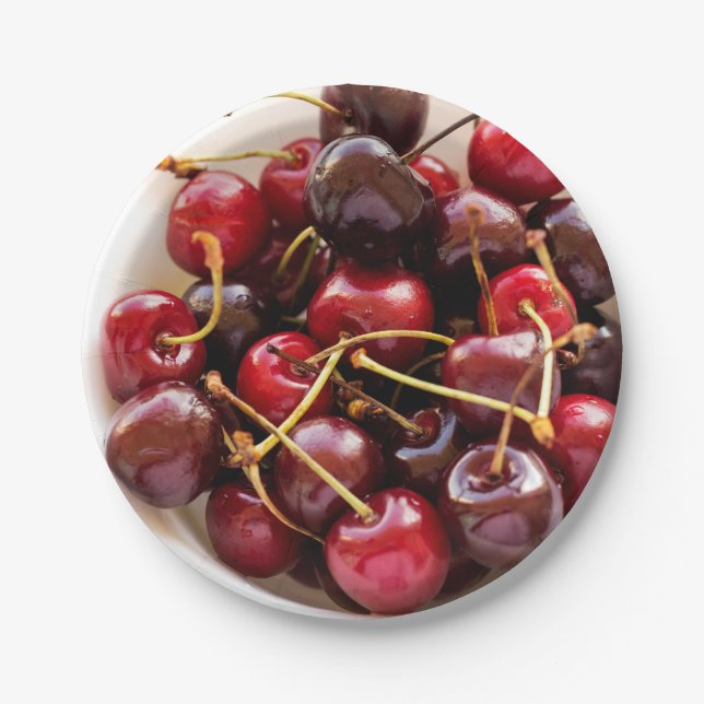 Plato De Papel tazón de cerezas (Anverso)