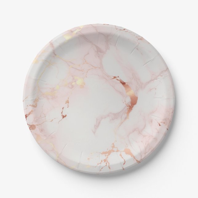 Plato De Papel Tazón de papel rosa ligero (Anverso)