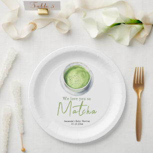 Plato De Papel Te amamos tanto Baby Shower de Matcha