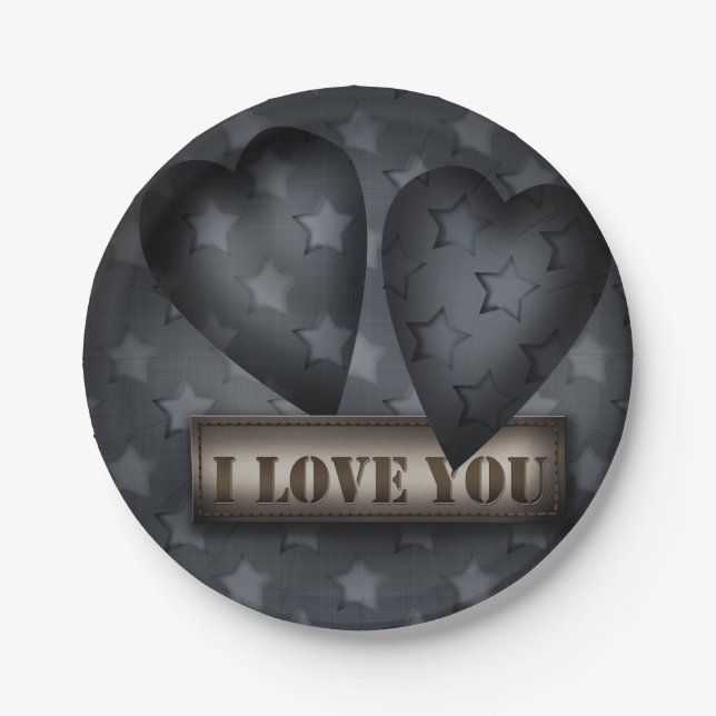 Plato De Papel Te amo (Anverso)