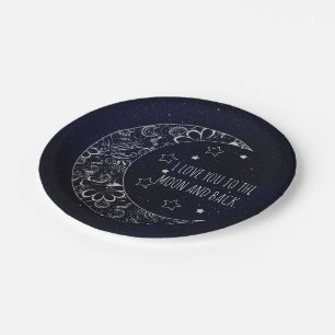Plato De Papel Te amo a la luna y a la espalda