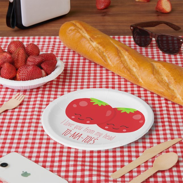 Plato De Papel Te Amo De Mis Tomates De La Cabeza (Subido por el creador)
