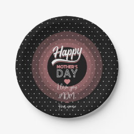 Plato De Papel Te amo mamá