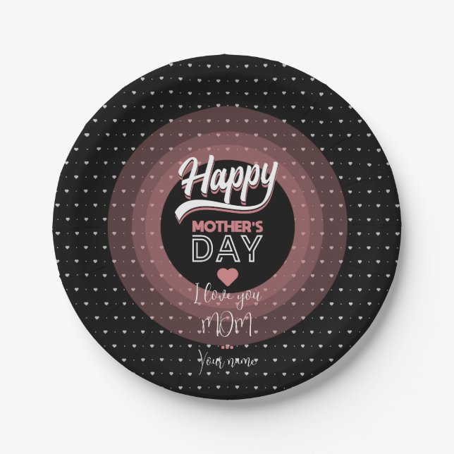 Plato De Papel Te amo mamá (Anverso)