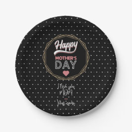 Plato De Papel Te amo mamá