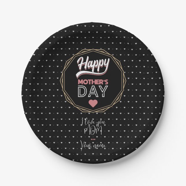 Plato De Papel Te amo mamá (Anverso)