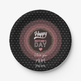 Plato De Papel Te amo mamá