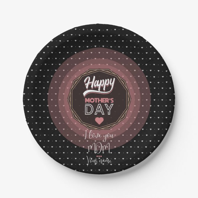 Plato De Papel Te amo mamá (Anverso)