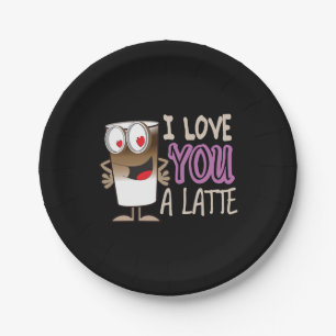Plato De Papel Te amo un latte