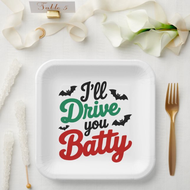 Plato De Papel Te Conduciré Batty (Boda)