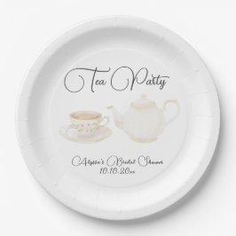 Plato De Papel Té de boda con acuarela Desayuno nupcial