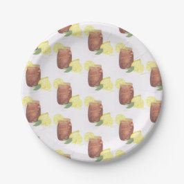 Plato De Papel Té dulce con placa de papel Lemons