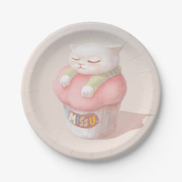 Plato De Papel Te echo de menos el Ilustracion del pastel