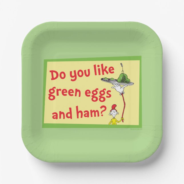 Plato De Papel ¿Te gustan los huevos verdes con jamón? (Anverso)