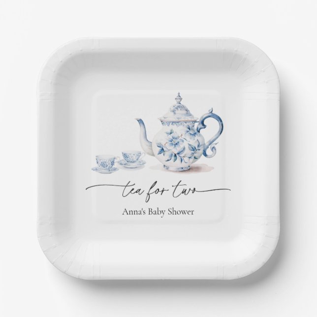 Plato De Papel Té para dos Baby Shower (Anverso)