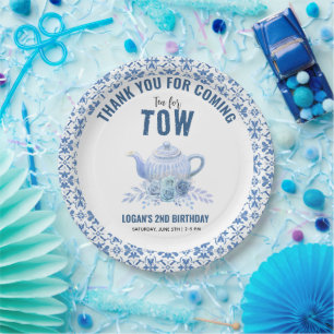 Plato De Papel Té para Dos – Fiesta floral de cumpleaños número 2