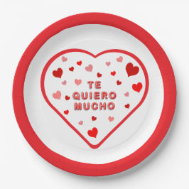 Plato De Papel Te Quiero Mucho Valentine's