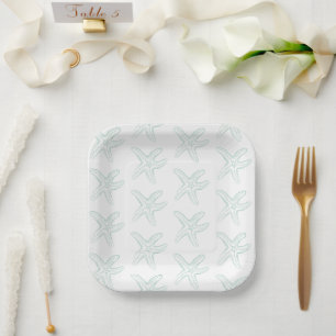 Plato De Papel Te Veré Pronto Shower de Bebé Estrella de Mar