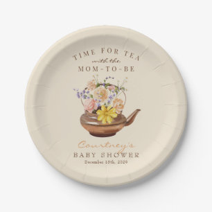 Plato De Papel Té vintage   Watercolor Floral Baby Shower