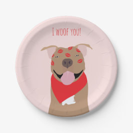 Plato De Papel Te Woof American Bulldog Kiss Marks