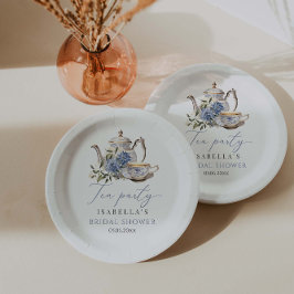 Plato De Papel Tea Fiesta Floral Bridal Shower