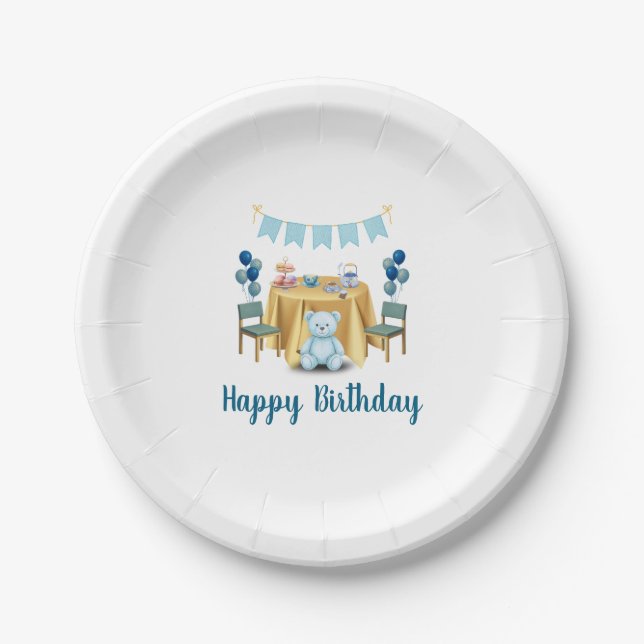Plato De Papel Tea Party Birthday Paper Plates (Anverso)