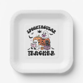 Plato De Papel Teacher Spooktacular Fantasma Halloween