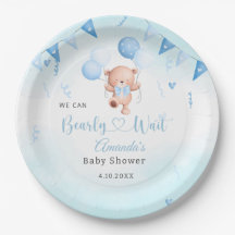 Teady Baby Bear acuarela Boho Blue Balloons