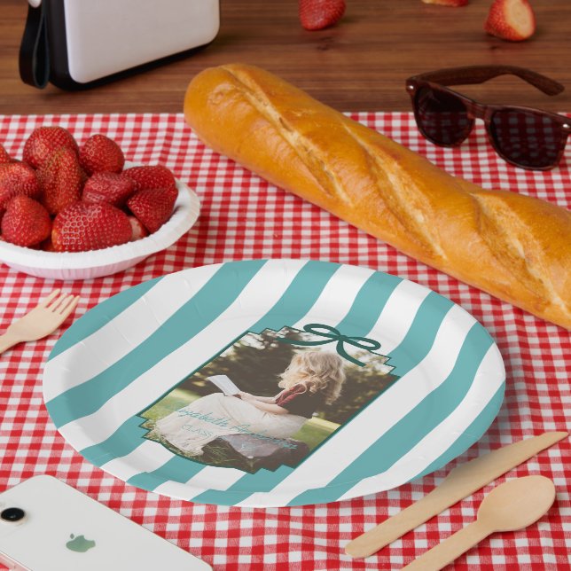 Plato De Papel Teal Green Graduation (Picnic)