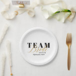 Plato De Papel TEAM BRIDE Two-Tone<br><div class="desc">Diseño moderno para la gallina clásica. Efecto dorado con espacio para un nombre. Parte de una colección.</div>