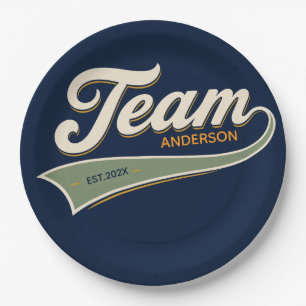 Plato De Papel Team family gathering cold sport logo
