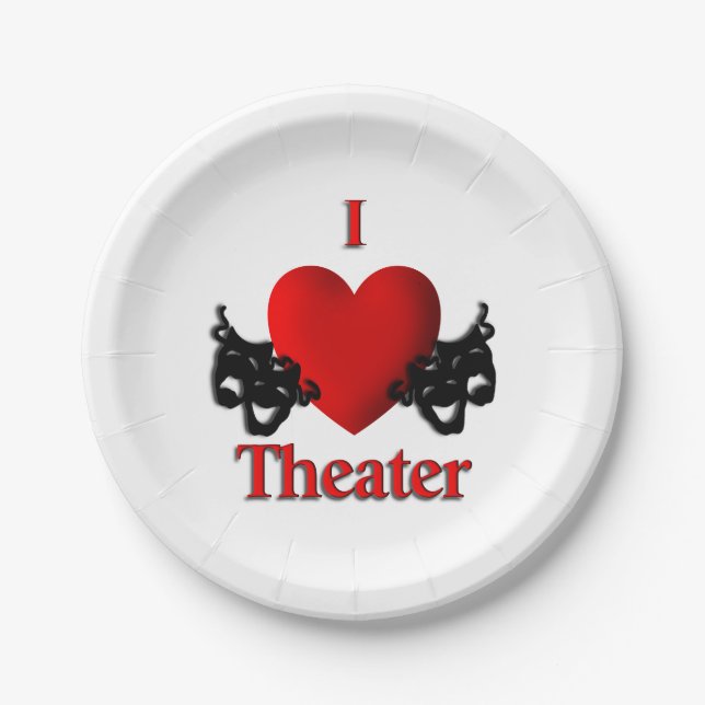 Plato De Papel Teatro I Heart (Anverso)