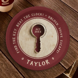 Plato De Papel Tecla de adventure de la sala de escape retro vint