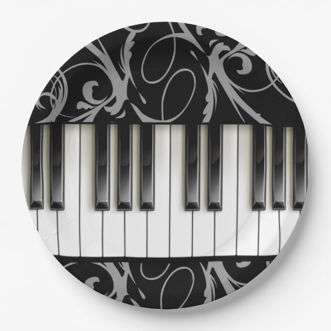 Plato De Papel Teclado de piano (Anverso)