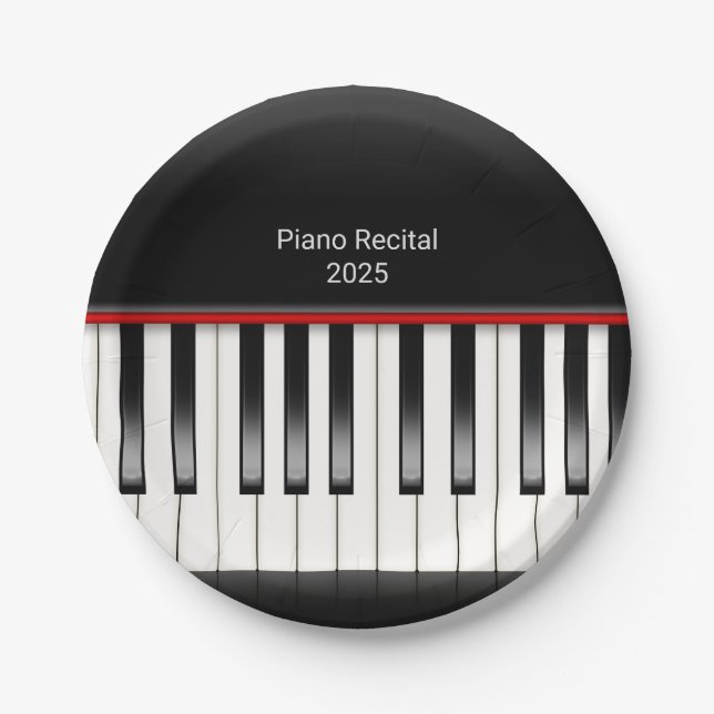 Plato De Papel teclado de piano para recepción de recitales (Anverso)