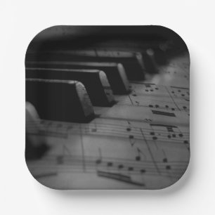 Plato De Papel Teclas de piano musicales