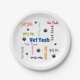 Plato De Papel tecnología del veterinario