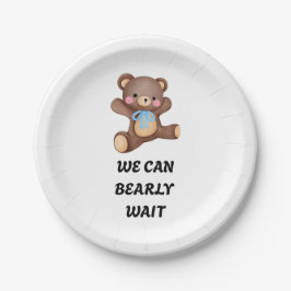 Plato De Papel Teddy Bear Baby Shower 
