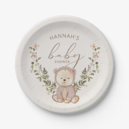 Plato De Papel Teddy Bear Baby Shower