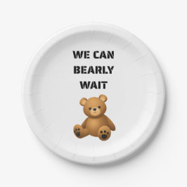 Plato De Papel Teddy Bear Baby Shower