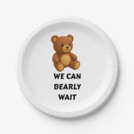 Plato De Papel Teddy Bear Baby Shower 
