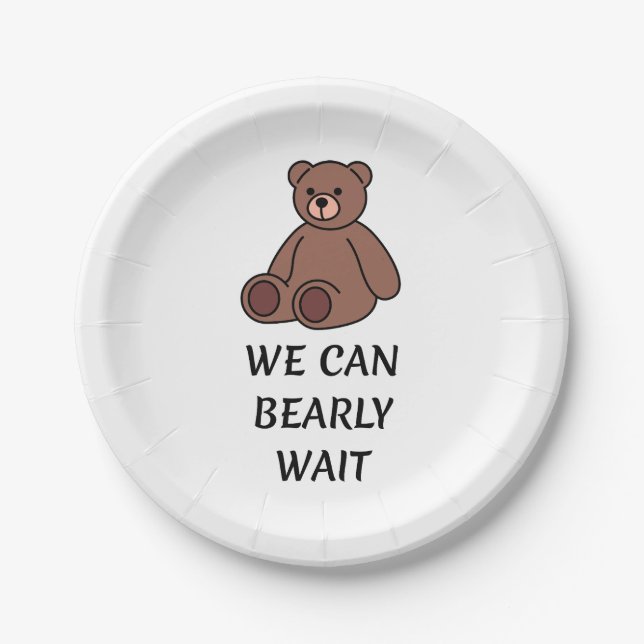 Plato De Papel Teddy Bear Baby Shower (Anverso)