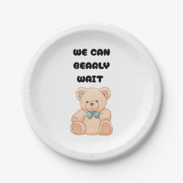 Plato De Papel Teddy Bear Baby Shower 