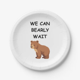 Plato De Papel Teddy Bear Baby Shower