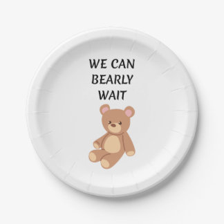Plato De Papel Teddy Bear Baby Shower