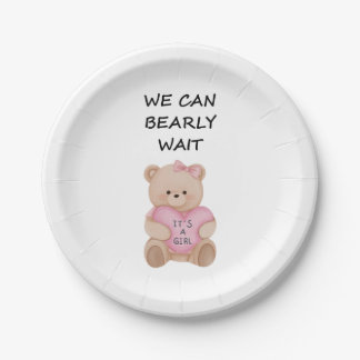 Plato De Papel Teddy Bear Baby Shower