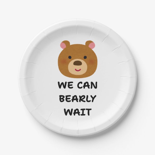 Plato De Papel Teddy Bear Baby Shower (Anverso)