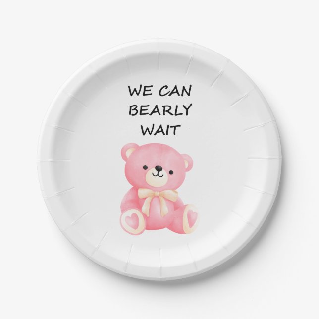 Plato De Papel Teddy Bear Baby Shower (Anverso)