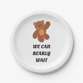 Plato De Papel Teddy Bear Baby Shower