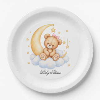 Plato De Papel Teddy Bear Baby Shower Paper Plates
